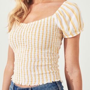 Hollister smocked puff sleeve top